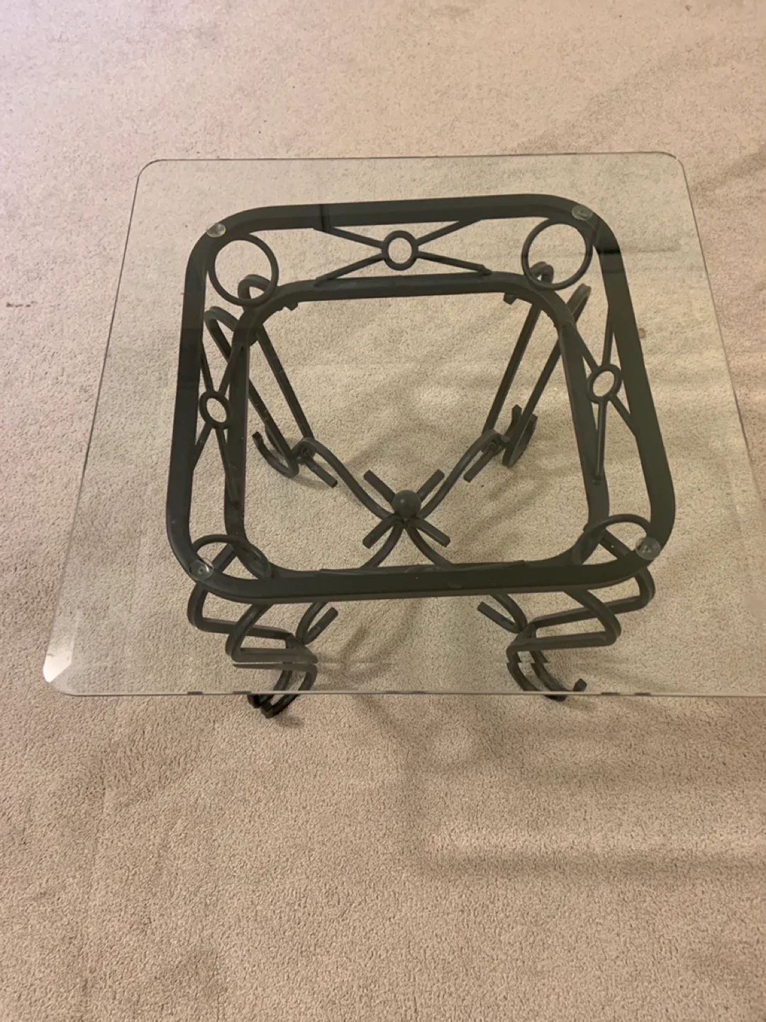 Glass Top End Table with Metal Base thumbnail