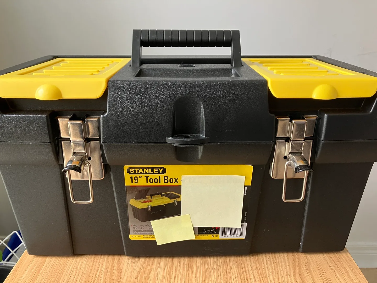 Stanley 19" Tool Box - Yellow & Black image indicator(2)