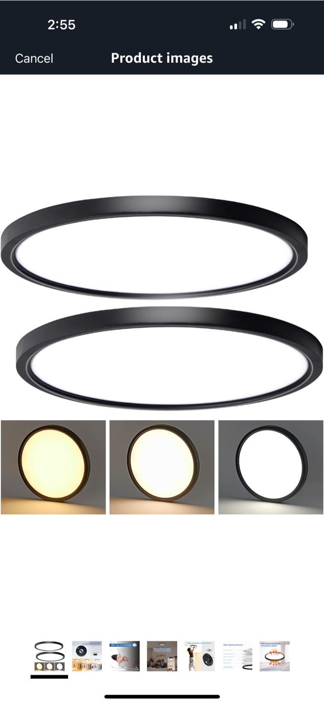 New set 15.8 inch LED Ceiling Light - Black - photo 4