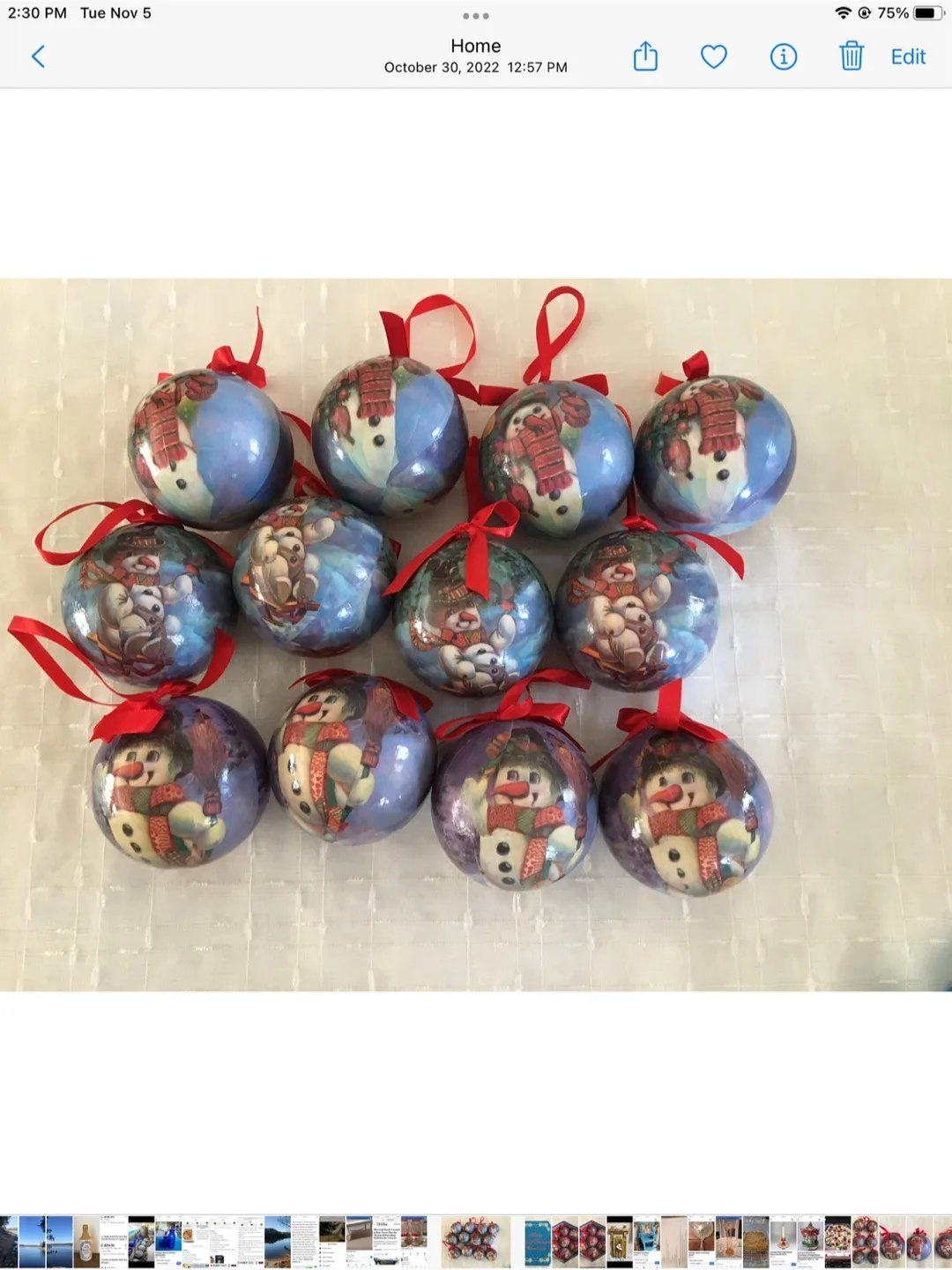 Frosty Snowman Ornaments - Set of 12 in Matching Box image indicator(3)