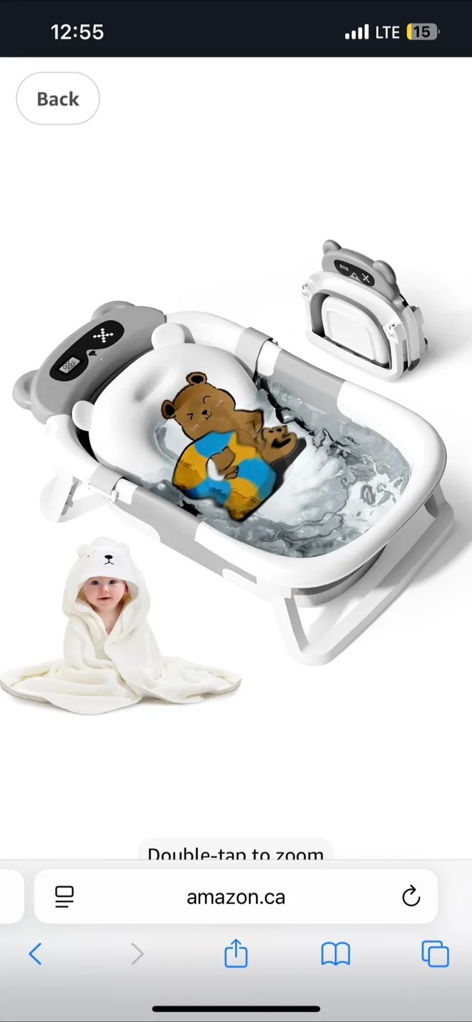Foldable Baby Bathtub - Grey thumbnail