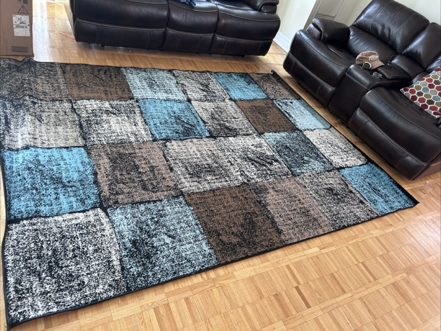 Area Rug - Brown, Blue, Grey