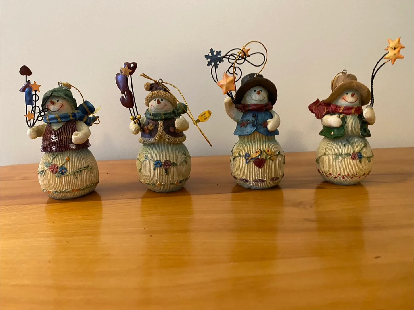 Set of 4 Snowman Christmas Ornaments image indicator(2)