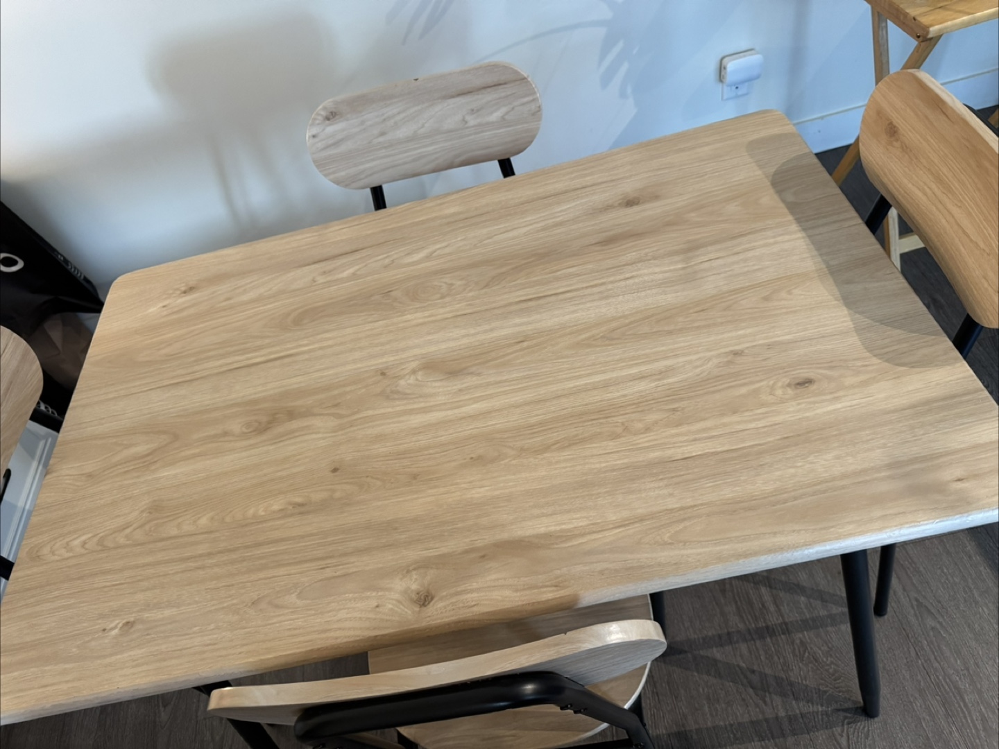 Dining Table Set with 4 Chairs - Light Wood - photo 3