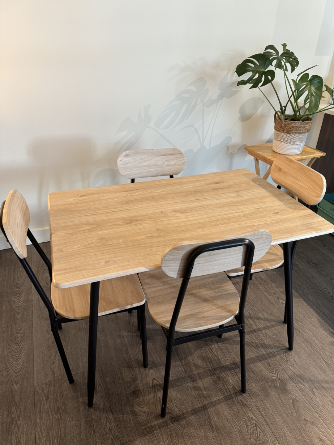 Dining Table Set with 4 Chairs - Light Wood