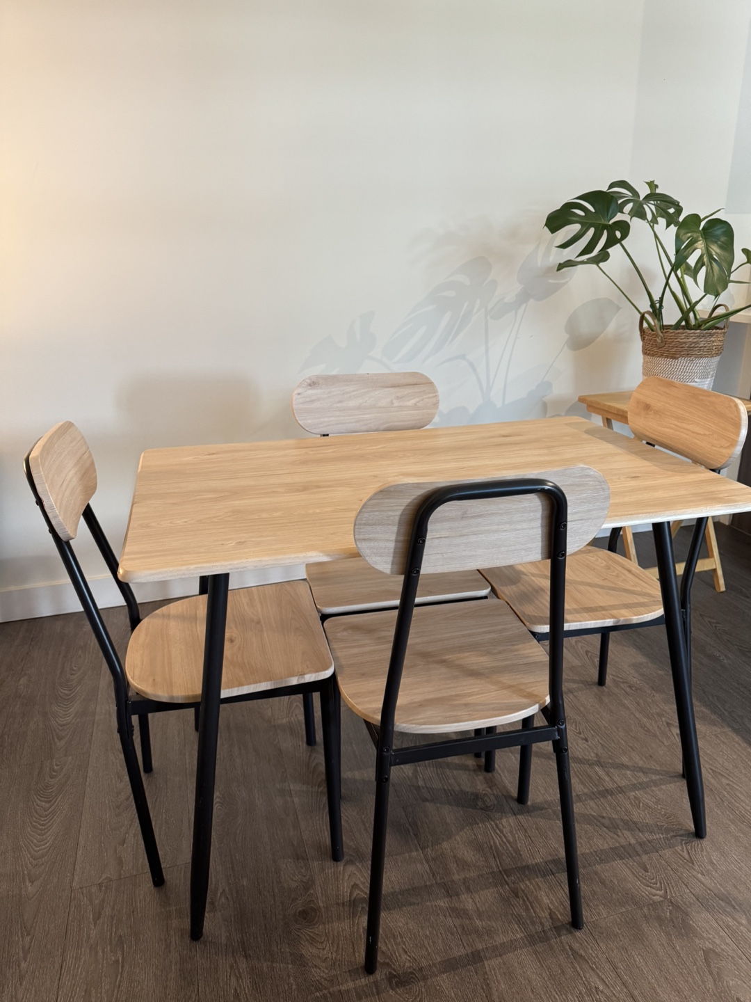 Dining Table Set with 4 Chairs - Light Wood - photo 2