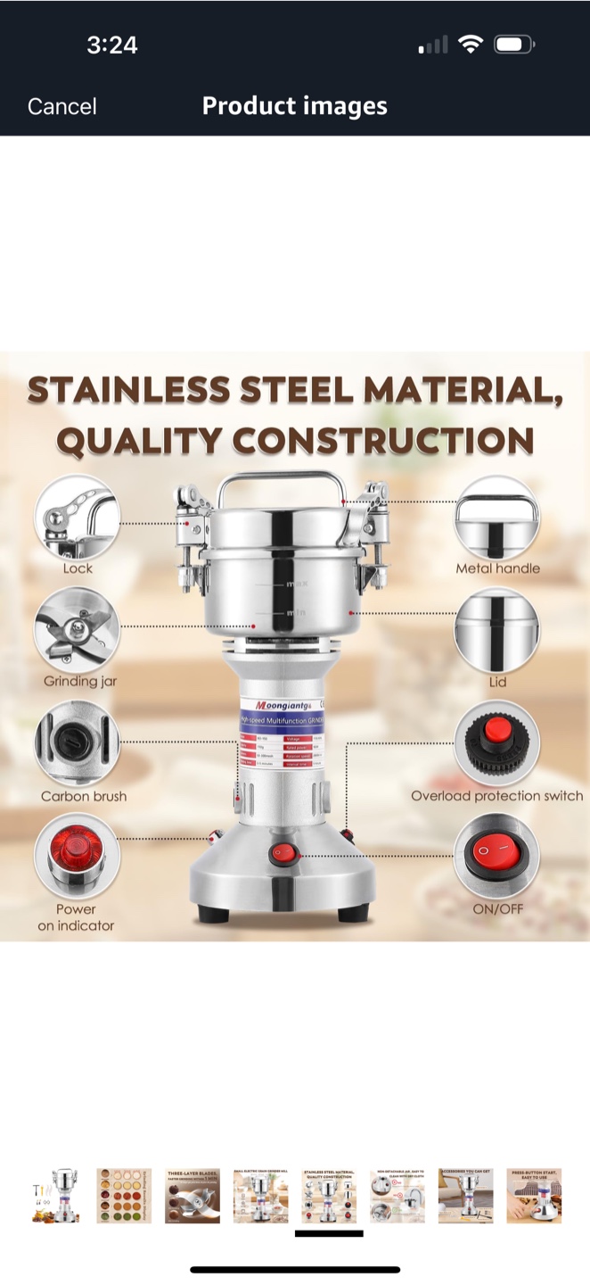 Moongiantgo 150g Grain Grinder Mill - photo 5