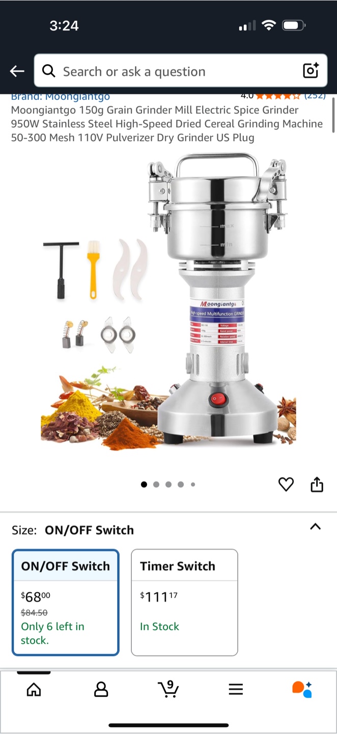 Moongiantgo 150g Grain Grinder Mill - photo 2