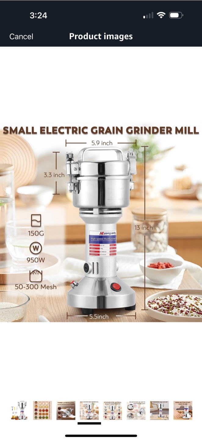 Moongiantgo 150g Grain Grinder Mill - photo 4