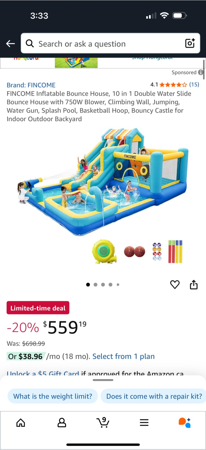 FINCOME Inflatable Bounce House