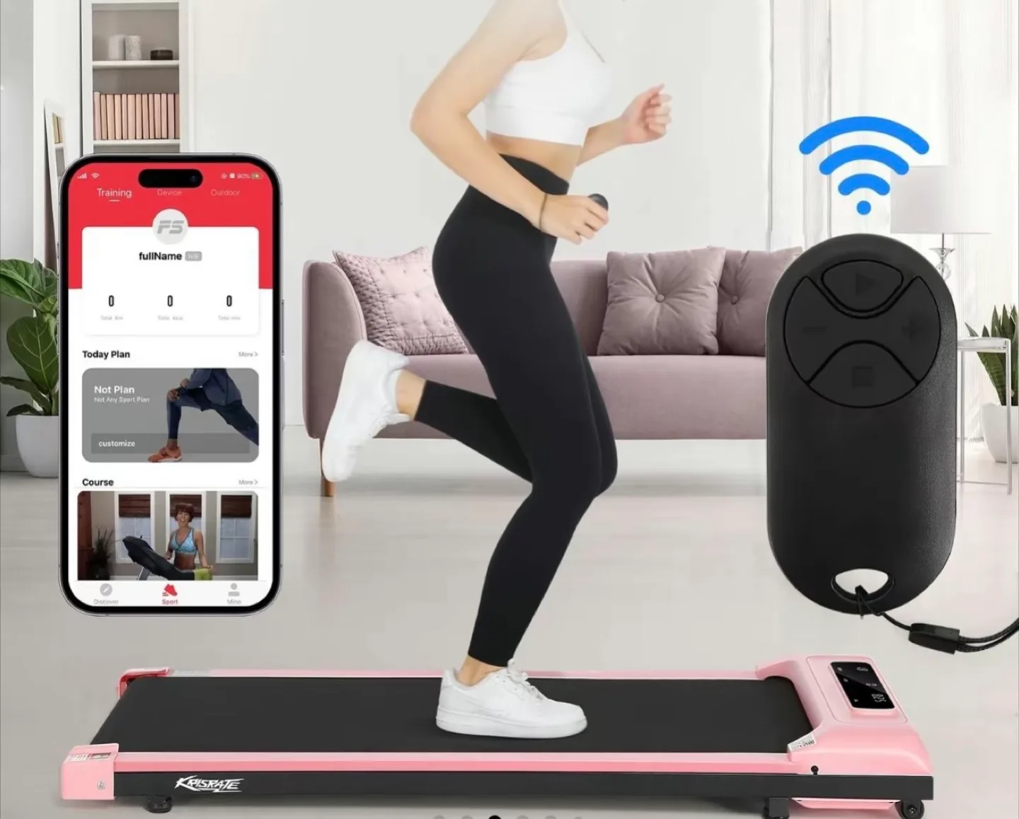 Ancheer Under Desk Treadmill - Pink image indicator(2)