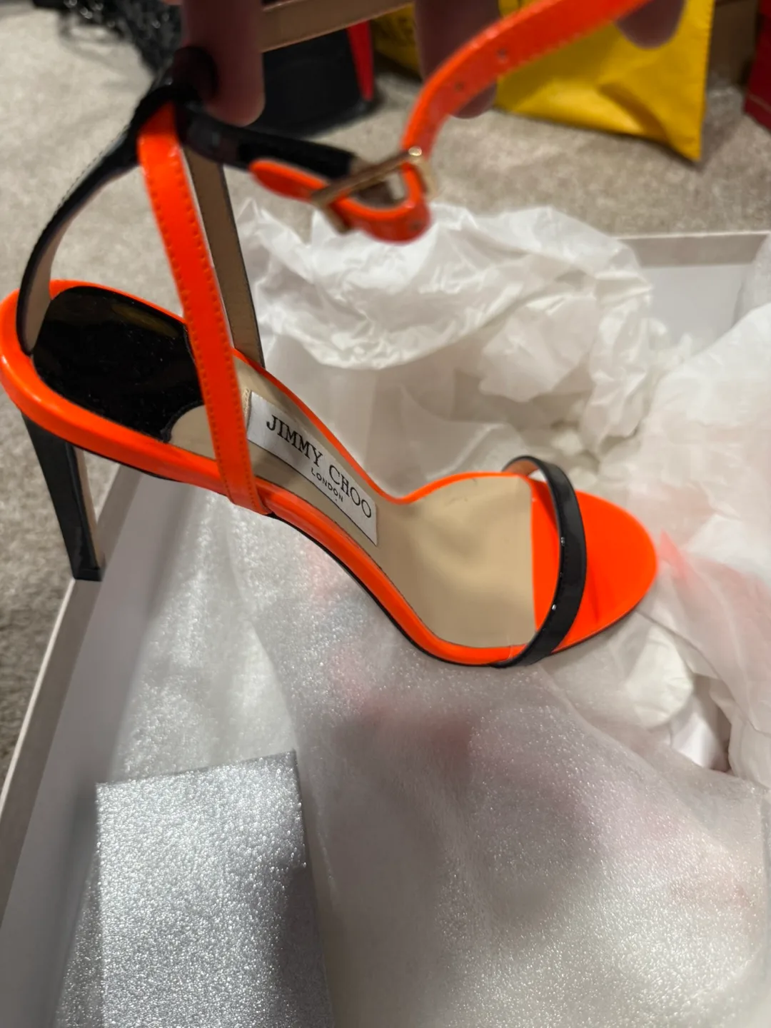 Jimmy Choo Fluo Leather Minny 85 Sandals image indicator(3)