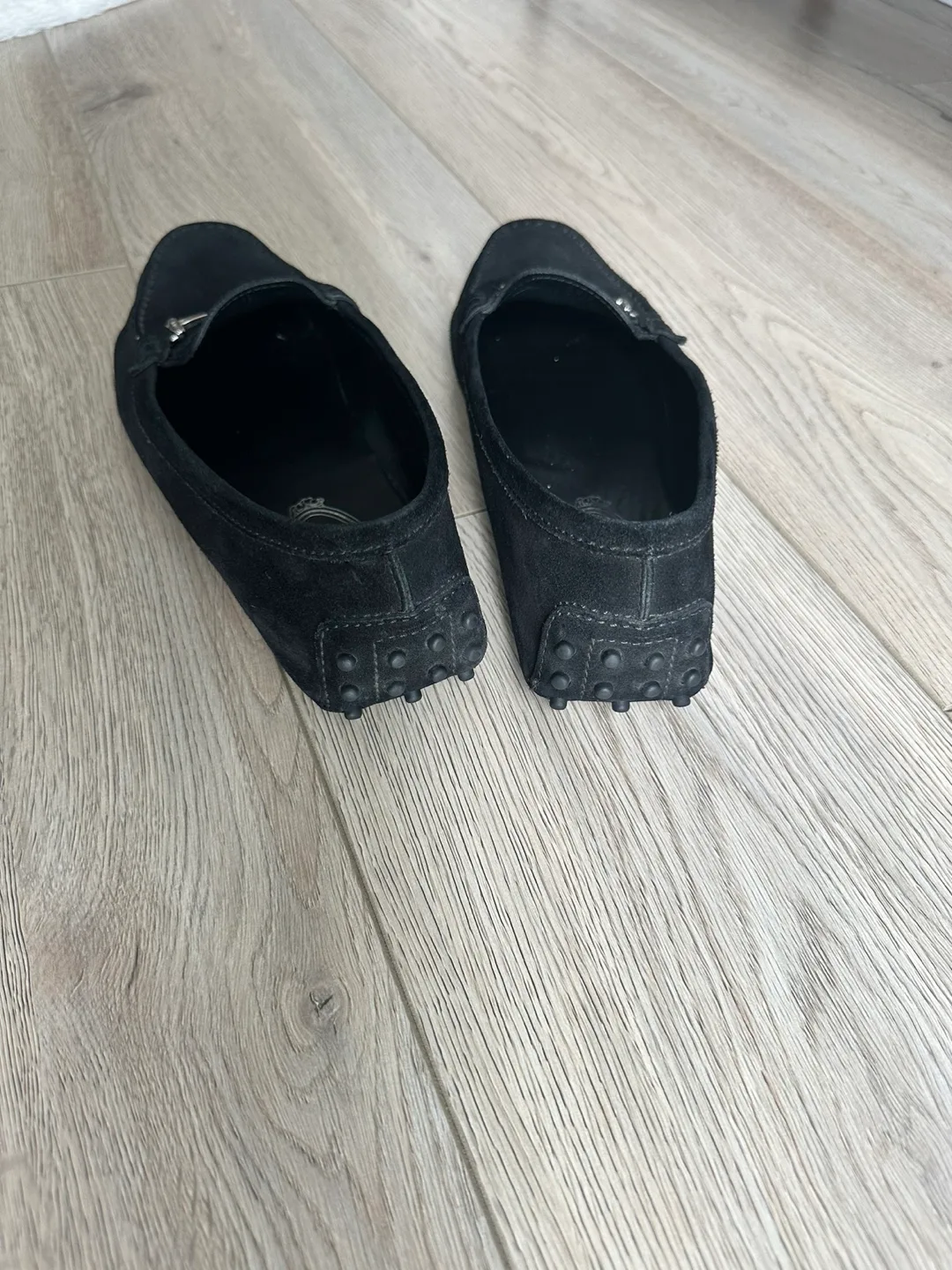 Tod's Black Suede Loafers Size 39.5 image indicator(2)