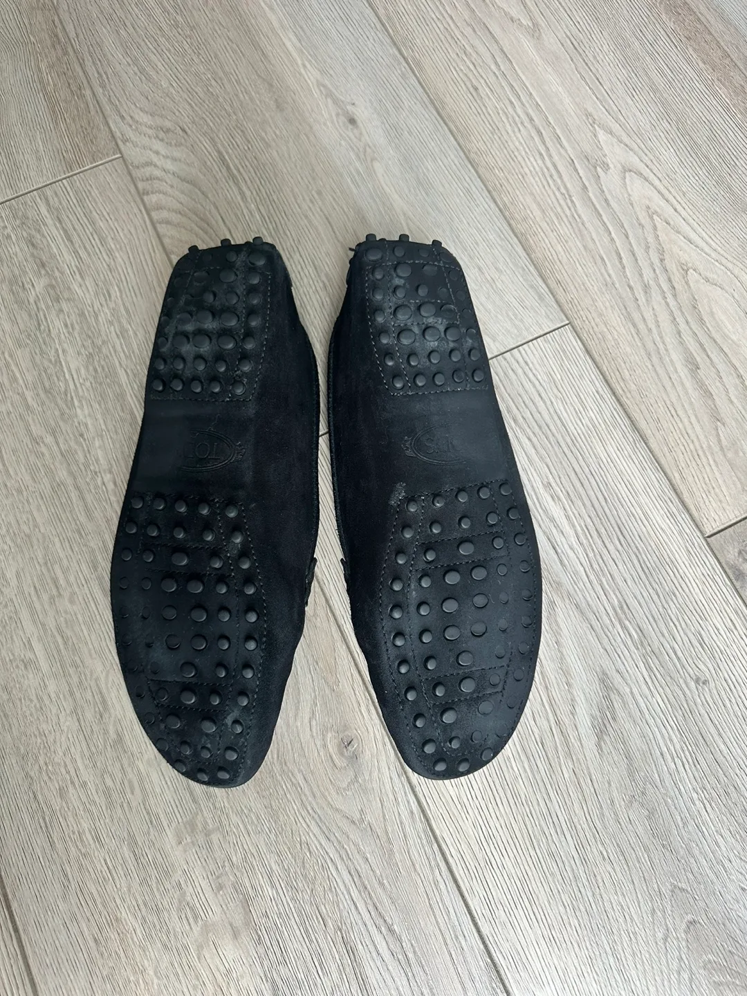 Tod's Black Suede Loafers Size 39.5 image indicator(4)