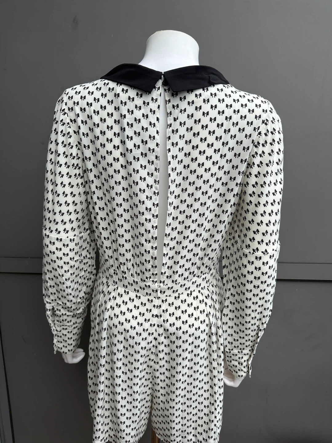 MAJE - White & Black Bow Print Jumper - photo 3