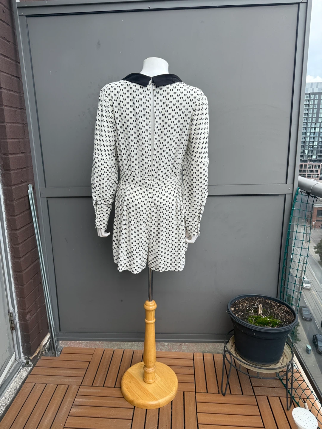 MAJE - White & Black Bow Print Jumper - photo 2