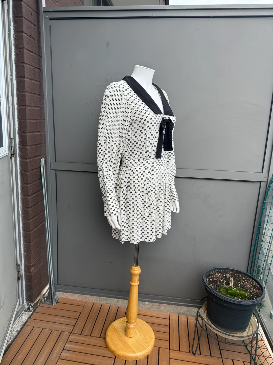 MAJE - White & Black Bow Print Jumper - photo 4