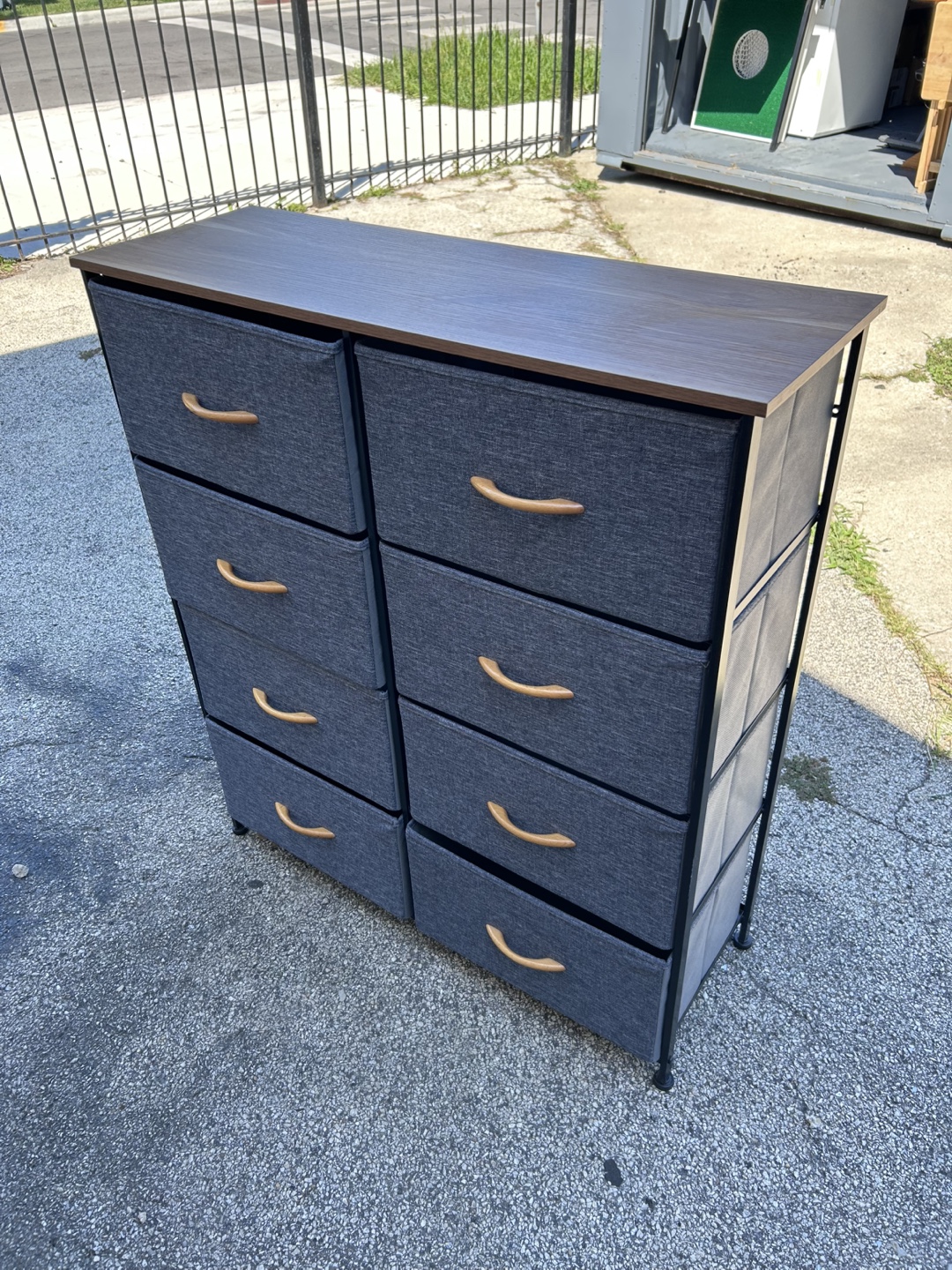 8-Drawer Fabric Storage Dresser - Gray