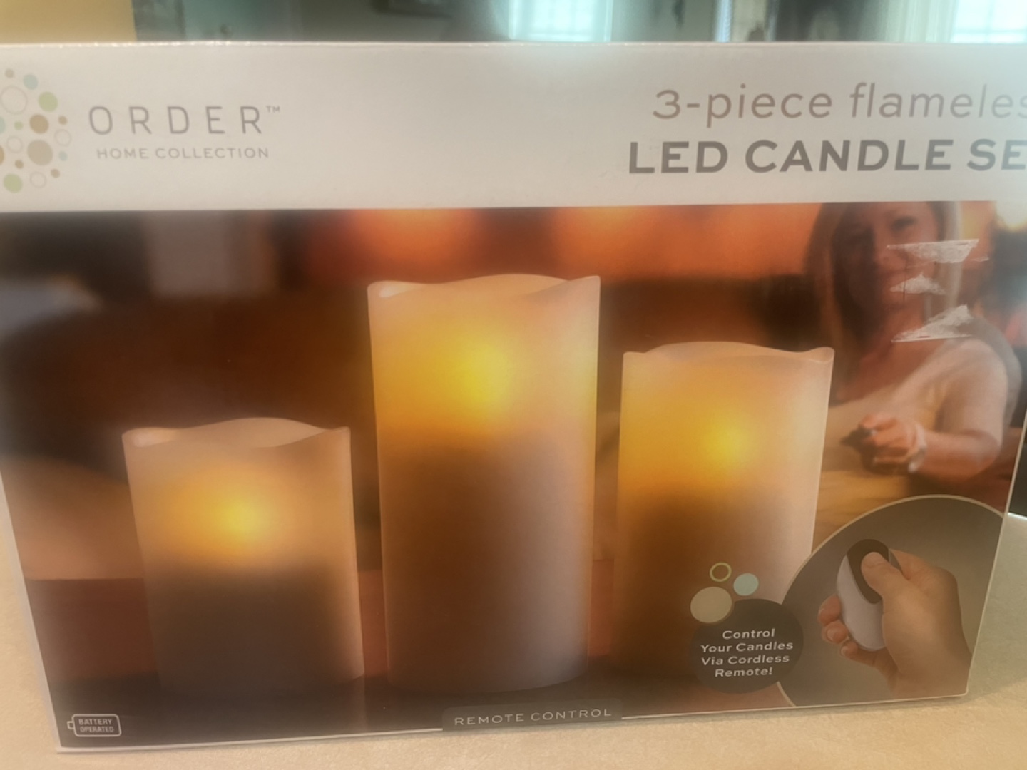 ORDER Home Collection 3-Piece Flameless LED Candle Set - New