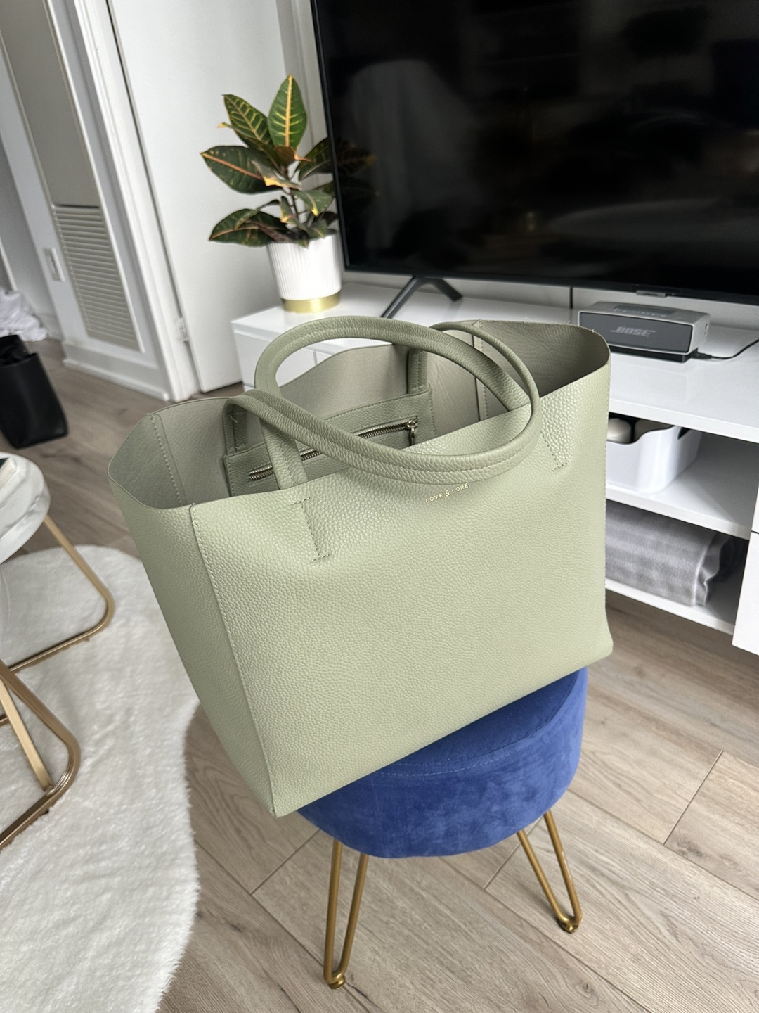 Love & Lore Light Green Tote Bag