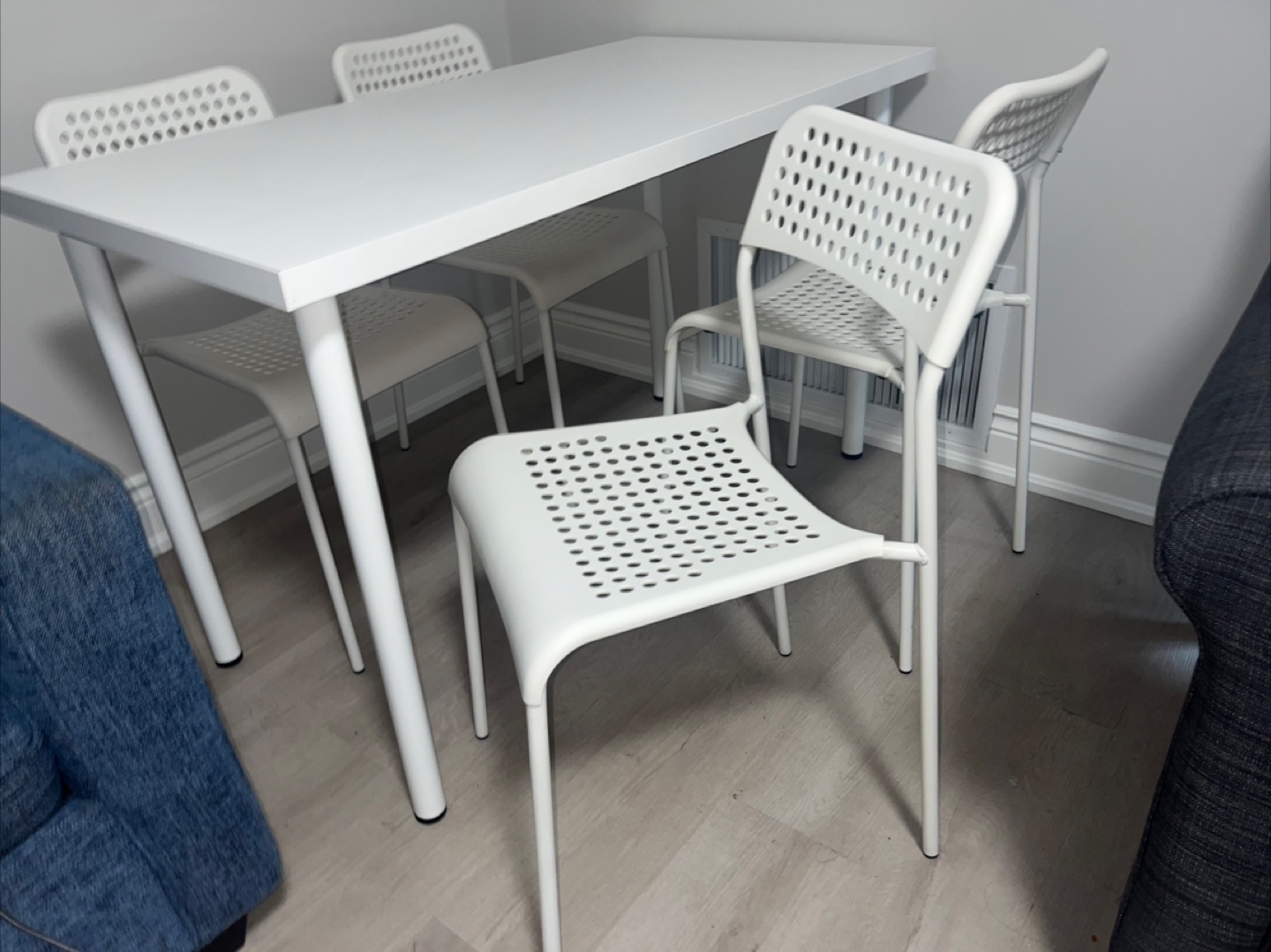 IKEA White Table and 4 Chairs - photo 3