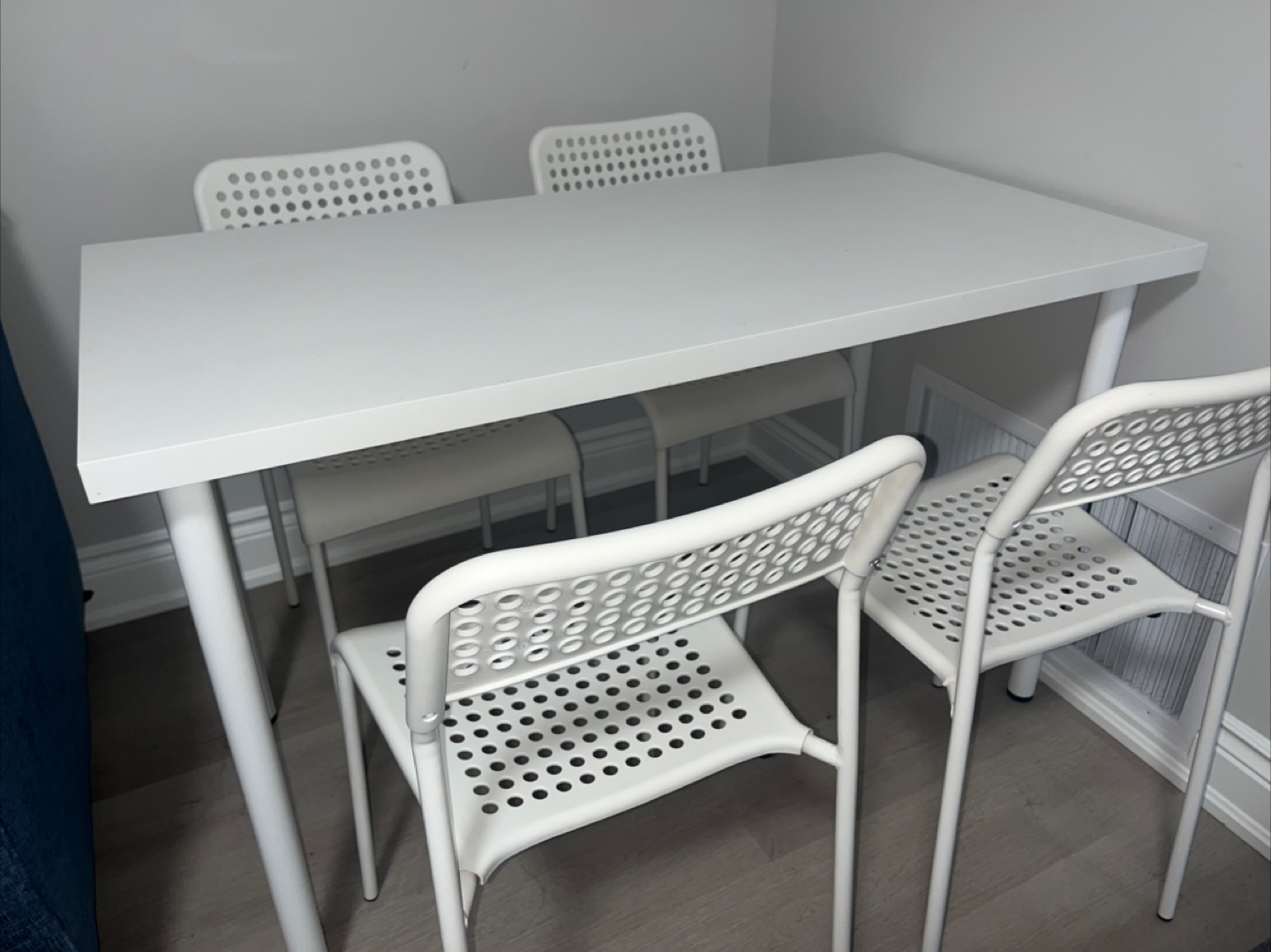 IKEA White Table and 4 Chairs - photo 2
