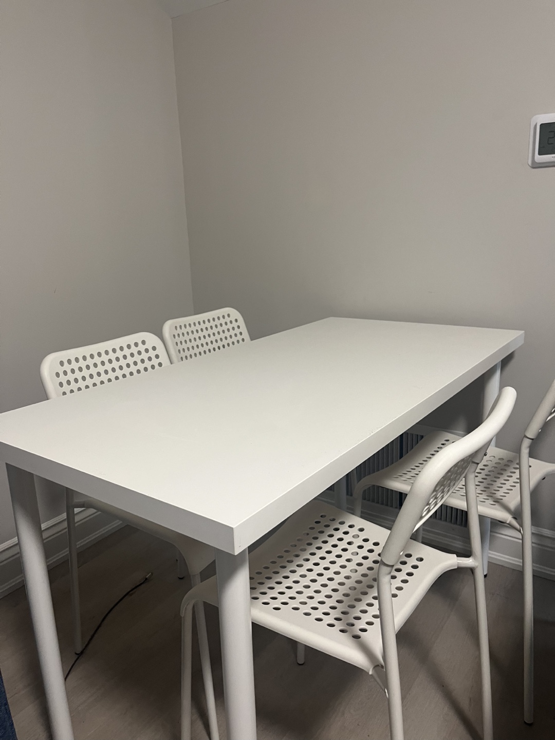 IKEA White Table and 4 Chairs - photo 4