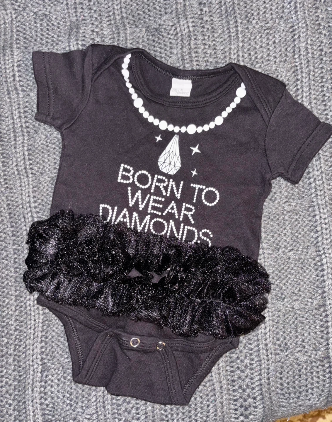 Baby Onesie - Born to Wear Diamonds - 0-6 Months