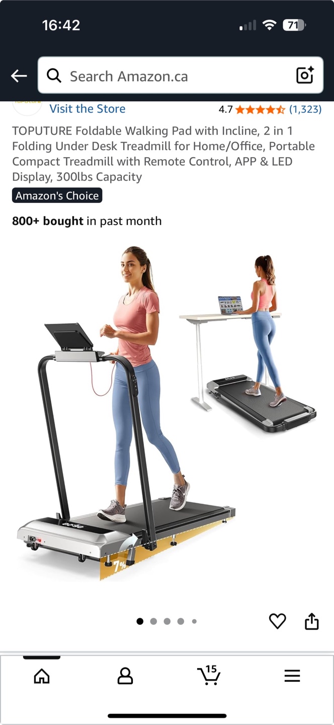 TOPUTURE Foldable Walking Pad Treadmill