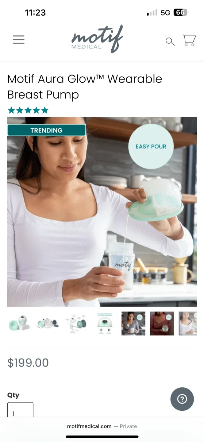 Motif Aura Glow Wearable Breast Pump - New in Box image indicator(3)