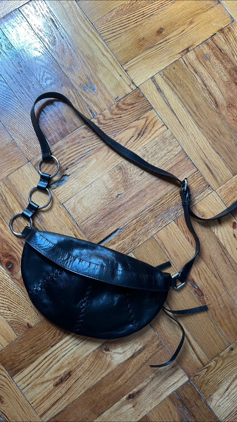 Black Leather Crossbody Bag image indicator(2)
