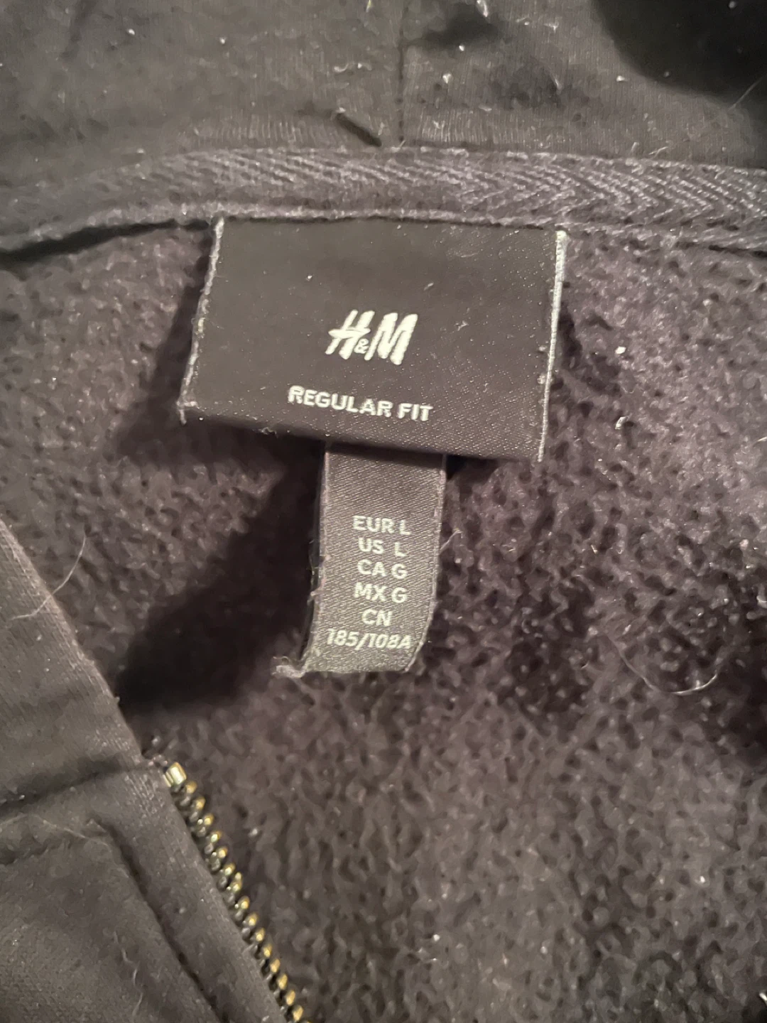 H&M Black Regular Fit Hoodie - Size L - photo 2