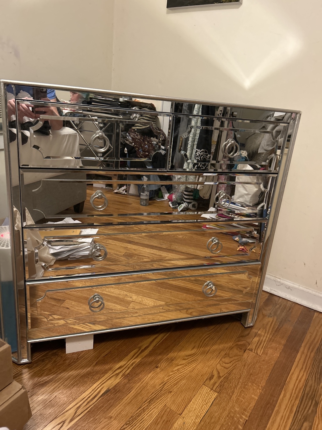 Mirrored 5-Drawer Dresser with minor damage - photo 5