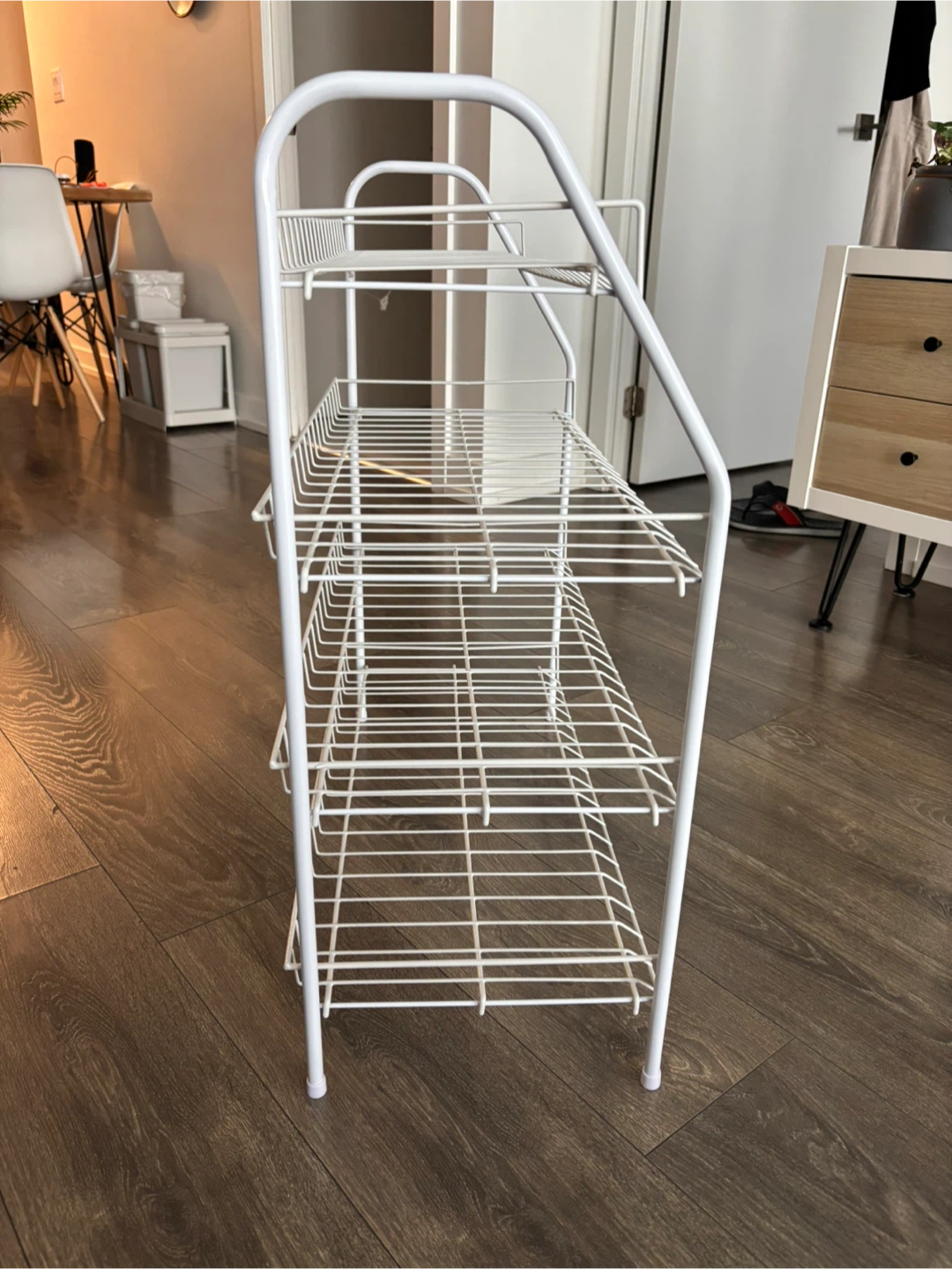 White 4-Tier Metal Shoe Rack