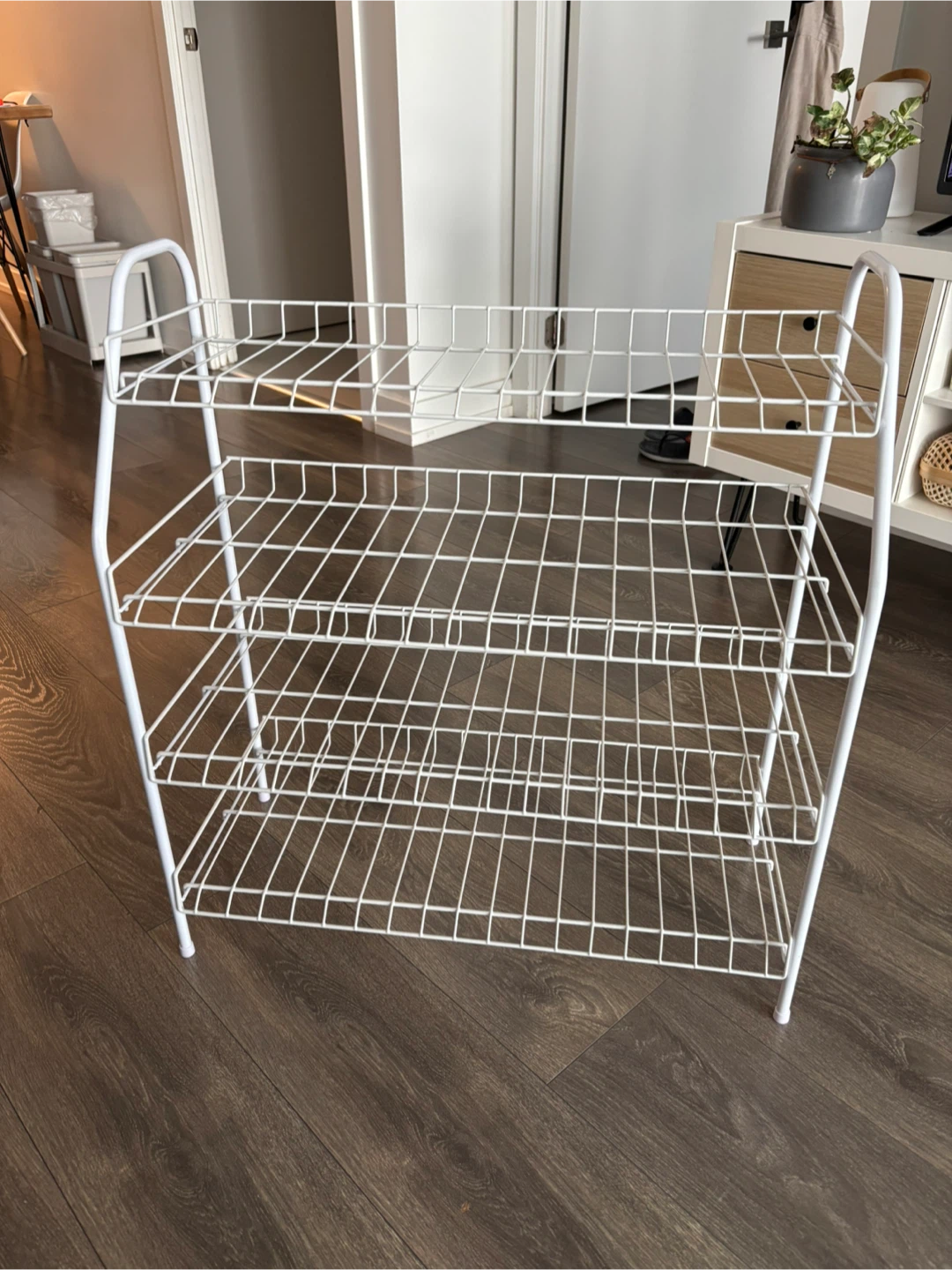 White 4-Tier Metal Shoe Rack - photo 2