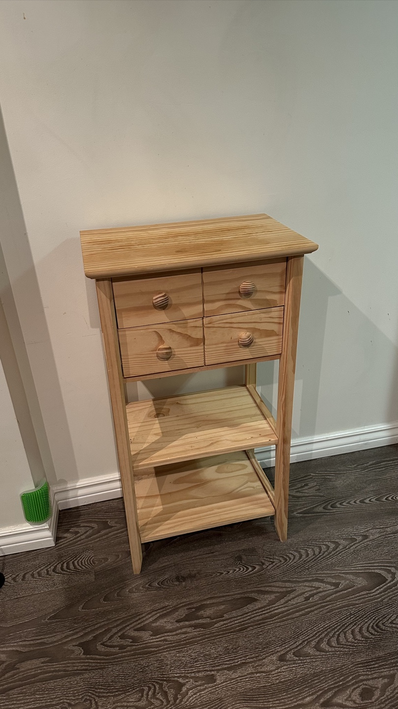 Wooden Side Table with Drawers
