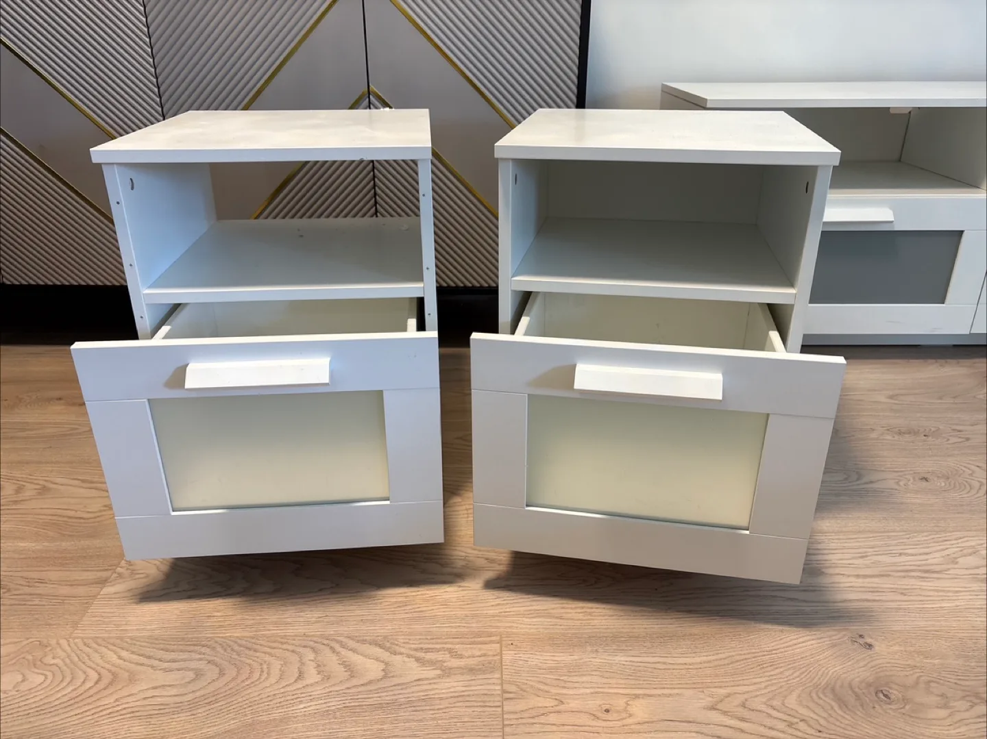 Pair of White Bedside Tables