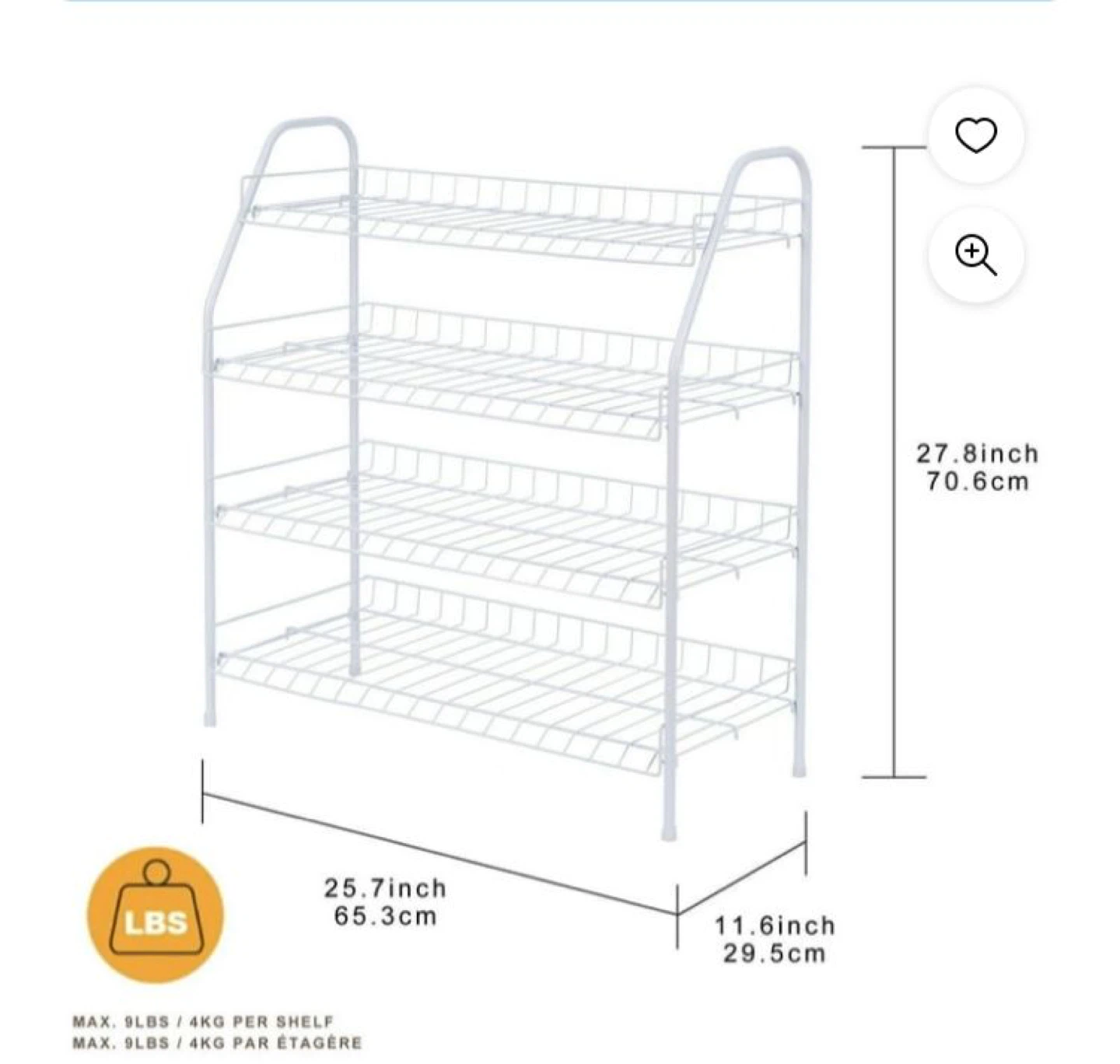 White 4-Tier Metal Shoe Rack - photo 5