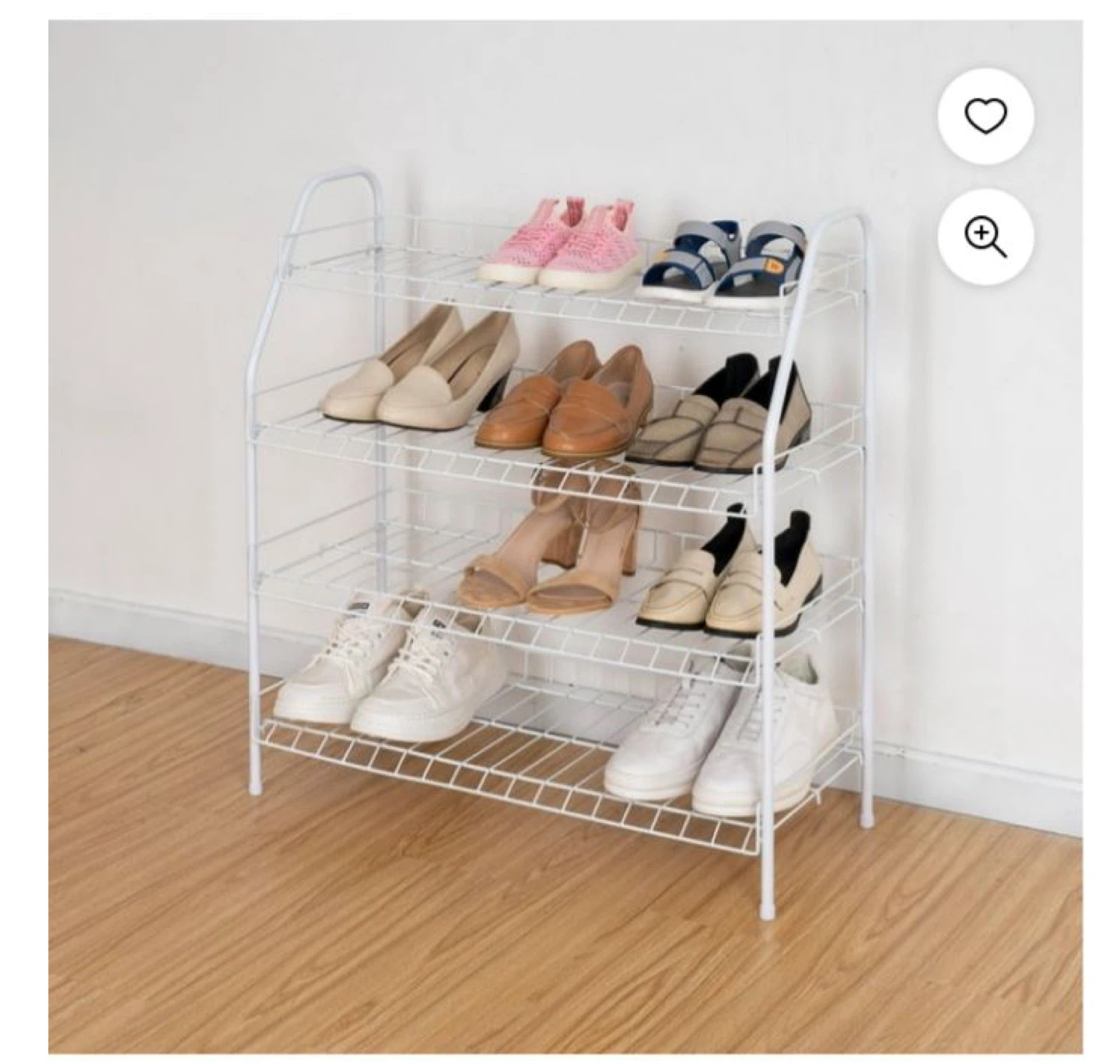 White 4-Tier Metal Shoe Rack - photo 4