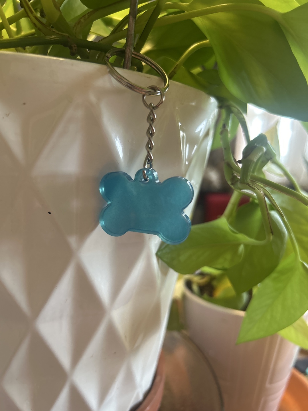 Blue Dog Bone Keychain