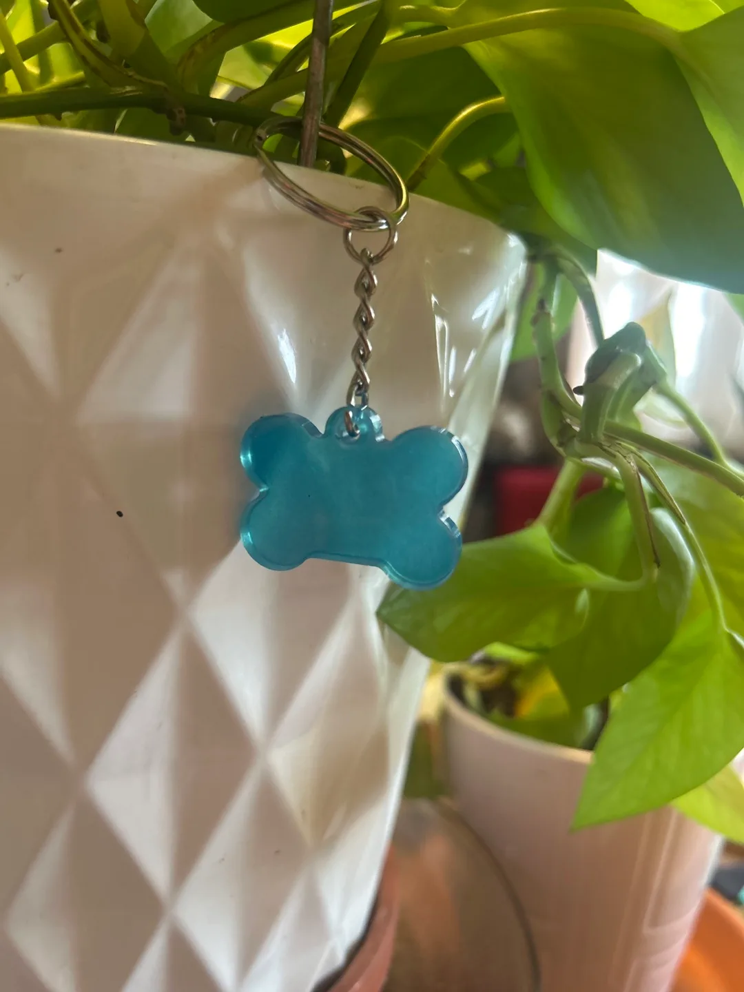Blue Dog Bone Keychain