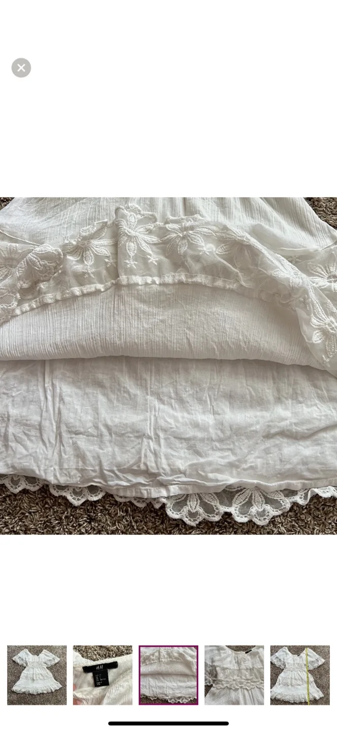 H&M White Tiered Dress - Size 2 image indicator(5)