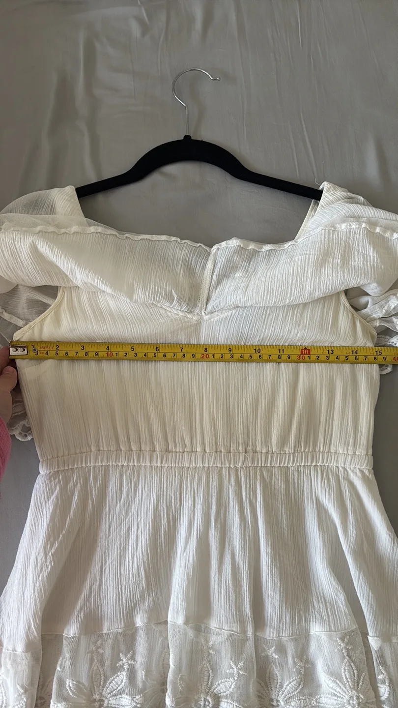 H&M White Tiered Dress - Size 2 image indicator(4)