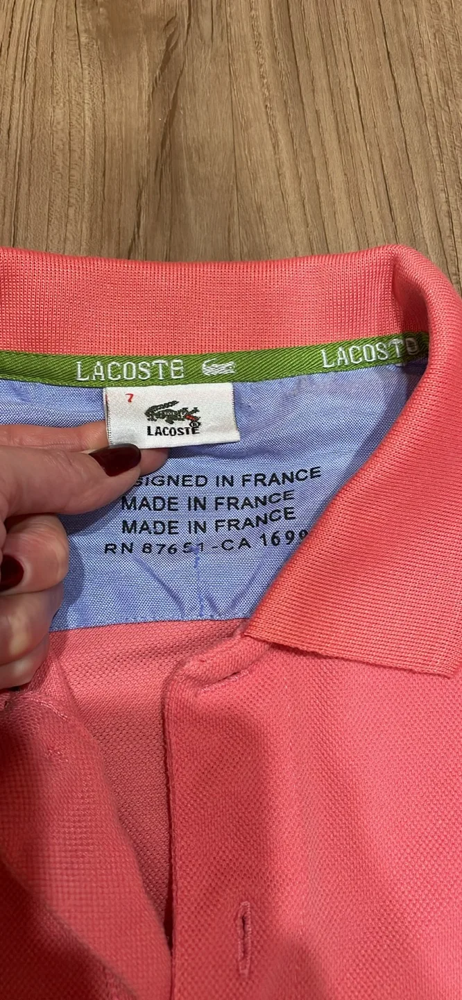 Lacoste Polo Shirt - Size 7 - Salmon Colour image indicator(2)