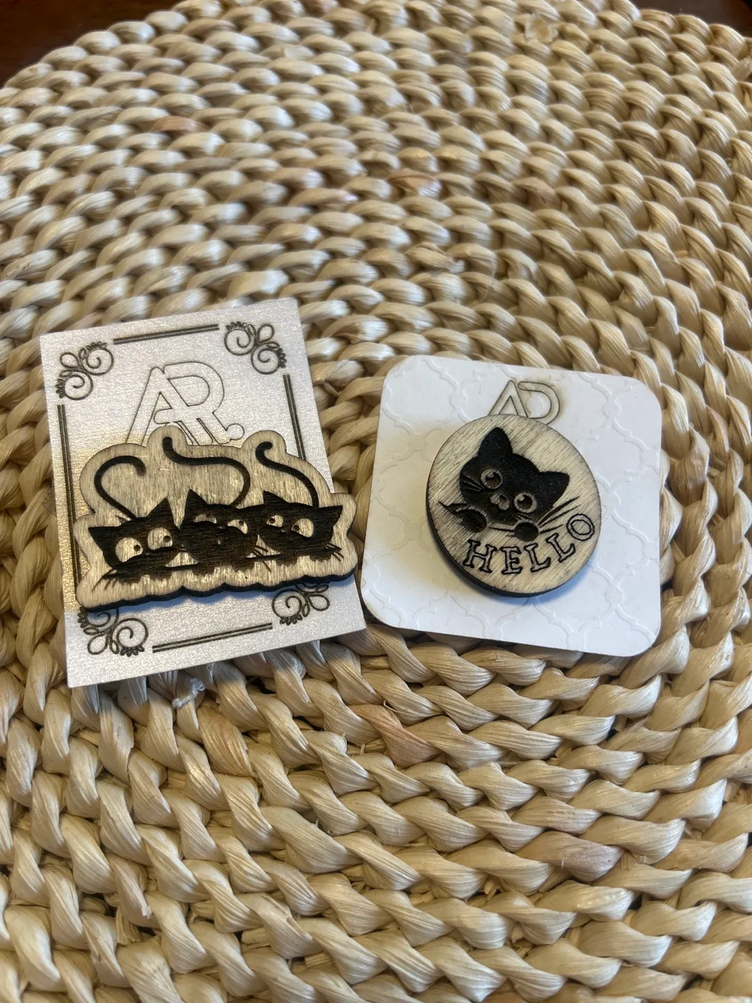 Handmade Cat fridge magnet- Set of 2