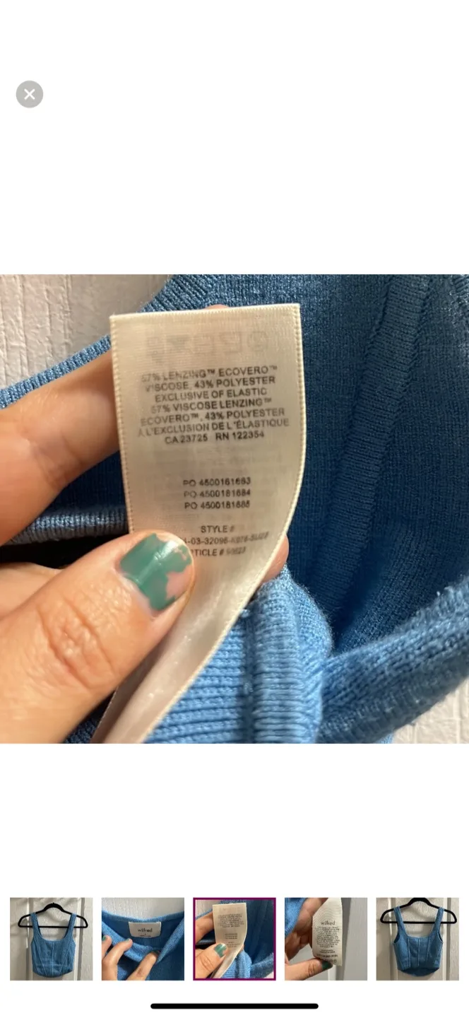 Aritzia Wilfred sculpt knit bustier tank size small image indicator(4)