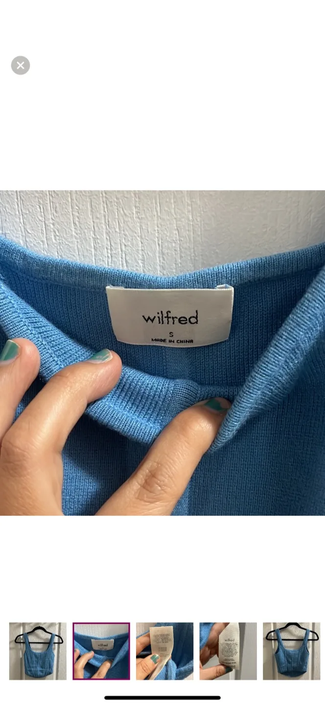 Aritzia Wilfred sculpt knit bustier tank size small image indicator(5)