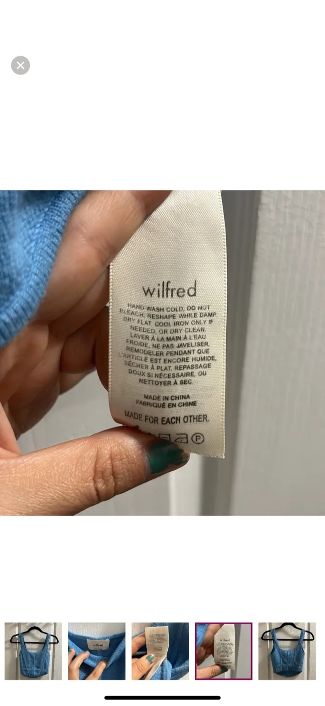 Aritzia Wilfred sculpt knit bustier tank size small image indicator(3)