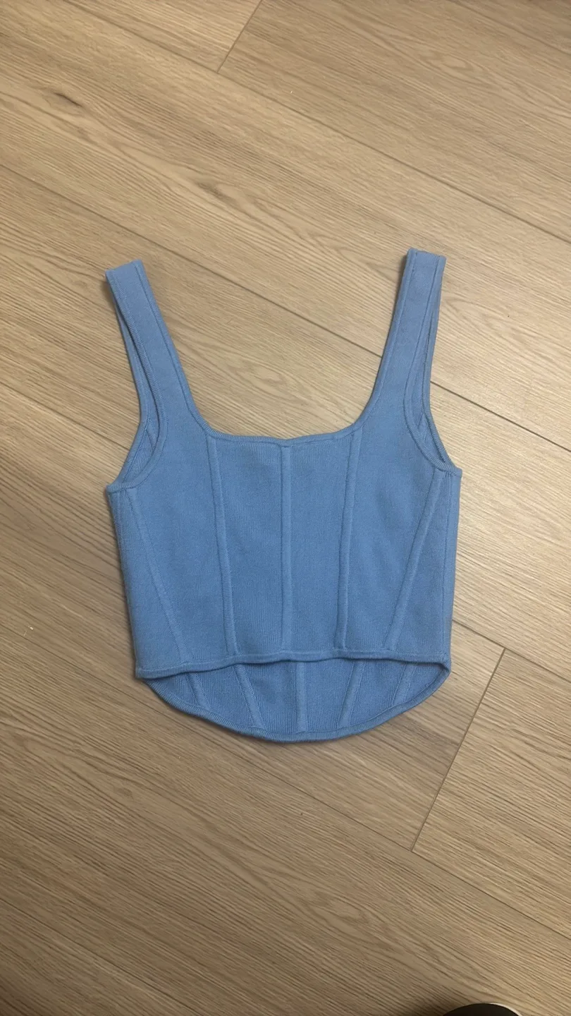 Aritzia Wilfred sculpt knit bustier tank size small image indicator(2)