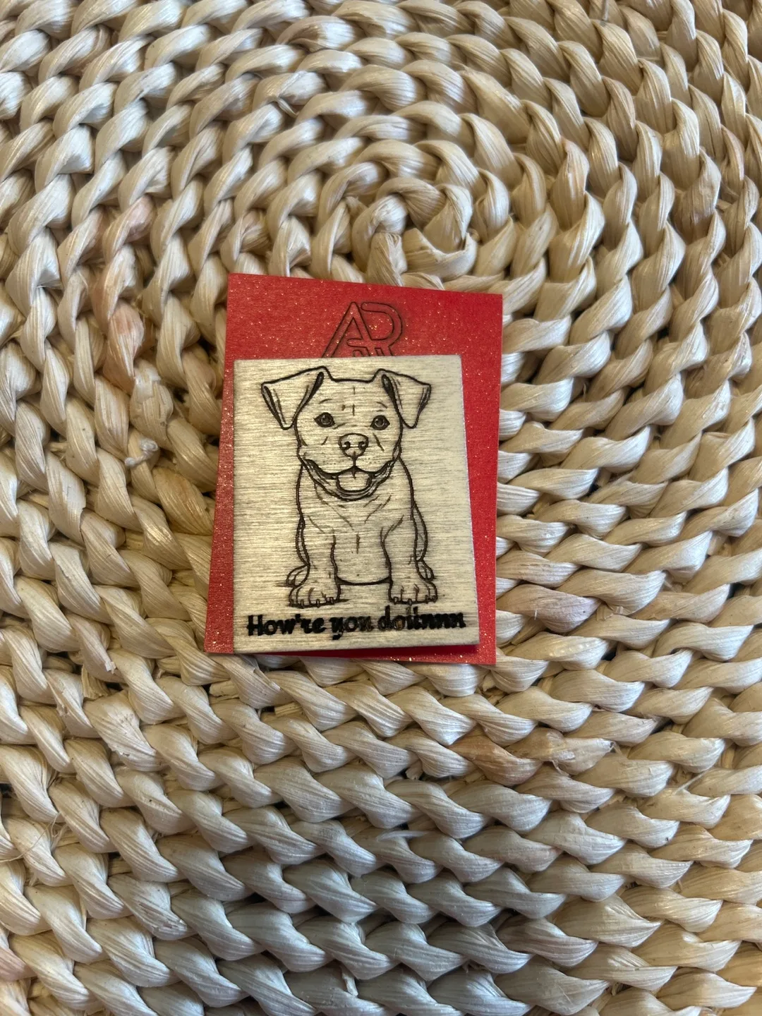 Handmade Wooden Dog fridge magnet